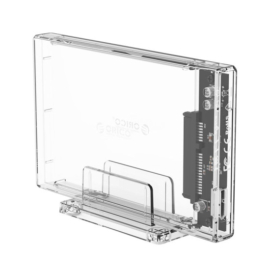 Външна кутия за диск Orico Storage - Case - 2.5 inch USB3.0 with Stand, UASP, transparent - 2159U3-CR