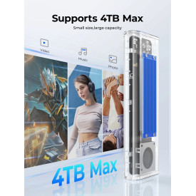 Външна кутия за диск Orico Storage - Case - M.2 NVMe M key - 40Gbps, USB-A/USB-C - TCM2-U4-BK-BP