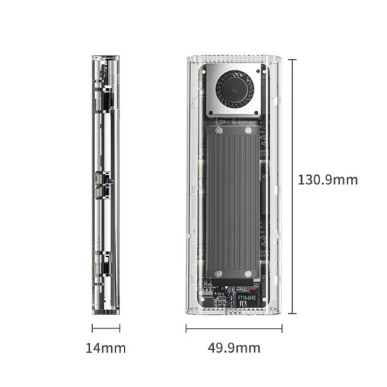 Външна кутия за диск Orico Storage - Case - M.2 NVMe M key - 40Gbps, USB-A/USB-C - TCM2-U4-BK-BP