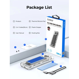 Външна кутия за диск Orico Storage - Case - M.2 NVMe M key - 40Gbps, USB-A/USB-C - TCM2-U4-BK-BP