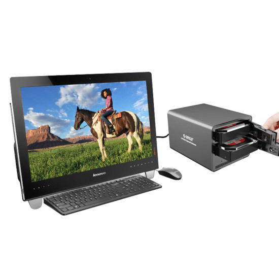 Външна кутия за два диска Orico Storage - Case - Dual Bay 3.5" Aluminium Black - 9528U3