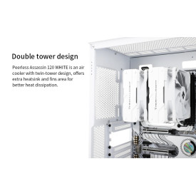 Охладител за процесор Thermalright CPU Cooler Peerless Assassin 120 White - Dual-Tower - LGA1851/LGA1700/AM5