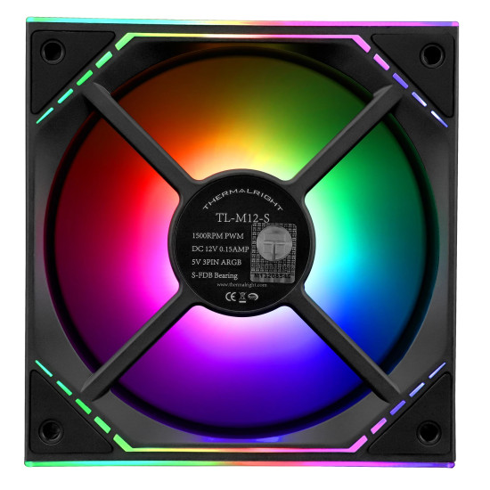 Вентилатор Thermalright Fan 120mm - TL-M12-S - Infinity Mirror aRGB Lighting, Black