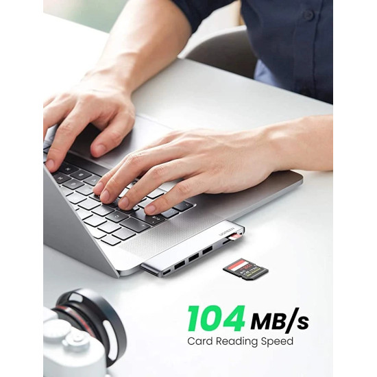 USB хъб Ugreen за Apple Macbook Pro/Air USB3.1 Type-C x 2 - USB3.0 x 2, SD/TF, Power Distribution CM251 - 60560