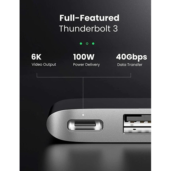 USB хъб Ugreen за Apple Macbook Pro/Air USB3.1 Type-C x 2 - USB3.0 x 2, SD/TF, Power Distribution CM251 - 60560