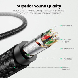 Ugreen кабел Cable Lighting to 3.5mm Male US315, 1m - 70509