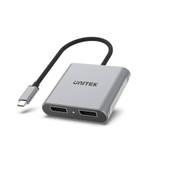 Адаптер Unitek USB-C M to DisplayPort x 2 F - 8K@30Hz, MST - V1404A