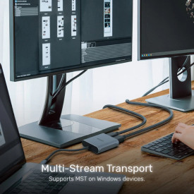 Адаптер Unitek USB-C M to DisplayPort x 2 F - 8K@30Hz, MST - V1404A