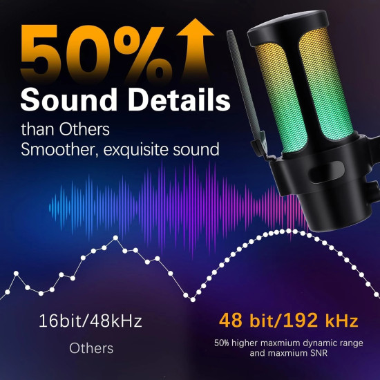 Микрофон VCom Gaming USB Microphone - VCOM-M902 Black - USB, RGB