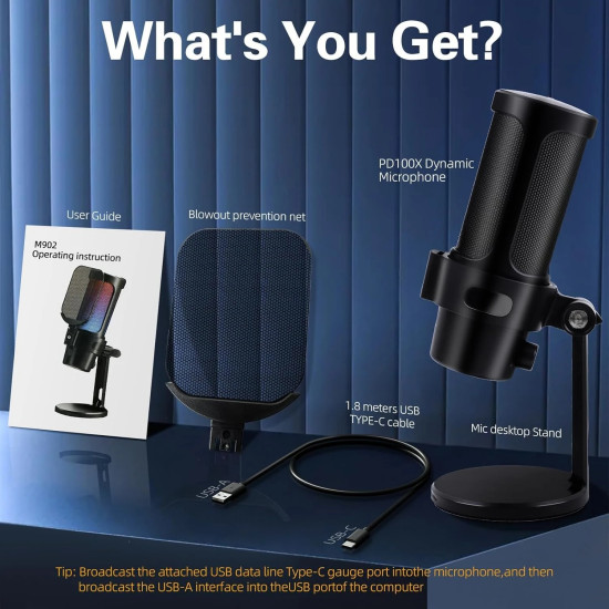 Микрофон VCom Gaming USB Microphone - VCOM-M902 Black - USB, RGB