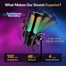 Микрофон VCom Gaming USB Microphone - VCOM-M902 Black - USB, RGB