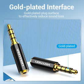 Адаптер Vention Audio 3.5mm M / 2.5mm F Black Metal - BFBB0