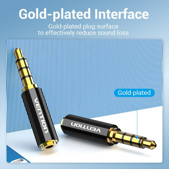 Адаптер Vention Audio 3.5mm M / 2.5mm F Black Metal - BFBB0