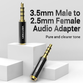Адаптер Vention Audio 3.5mm M / 2.5mm F Black Metal - BFBB0