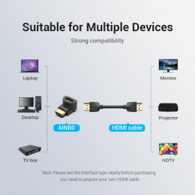 Адаптер Vention HDMI Right Angle 270 Degree M/F - AINB0