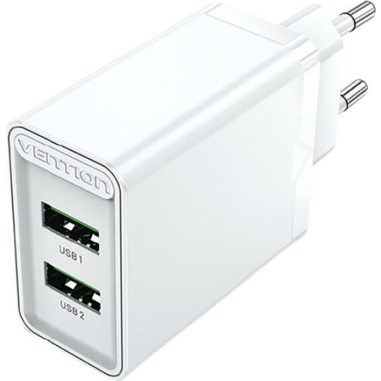 Зарядно Vention Fast Charger 2 x QC3.0 18W White - FBAW0
