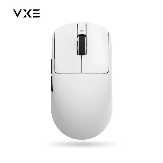 Безжична мишка VXE Wireless Gaming Mouse Dragonfly R1 1K - Huano Ice Berry Pink Dot Switches, White