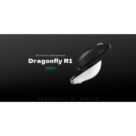 Безжична мишка VXE Wireless Gaming Mouse Dragonfly R1 1K - Huano Ice Berry Pink Dot Switches, White