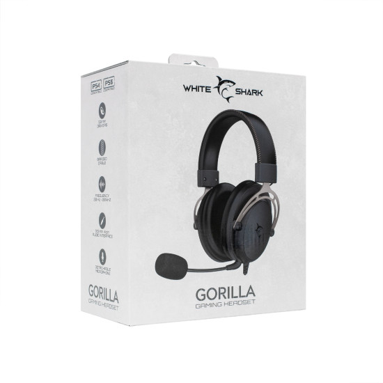 Слушалки White Shark Gaming Headphones GORILLA BLACK/GREY - 53mm, Stereo 2.0
