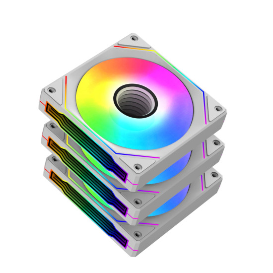 Комплект вентилатори Xigmatek Infinity G20A Arctic, 3 x 120 mm - Addressable RGB, ARGB, White