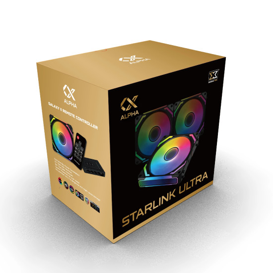 Комплект вентилатори Xigmatek Fan Pack 3-in-1 3x120mm - Starlink Ultra - Infinity Mirror, A-RGB