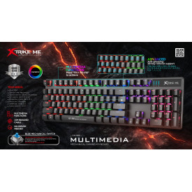 Клавиатура Xtrike ME Gaming Keyboard Mechanical 104 keys GK-980 - Blue switches, Rainbow backlight