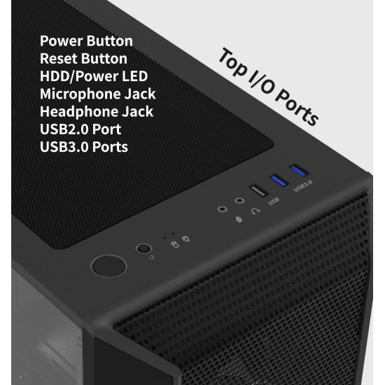 Кутия за компютър Zalman Case ATX - I3 NEO Black - RGB, Mesh