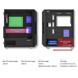 Кутия за компютър Zalman Case ATX - I3 NEO Black - RGB, Mesh