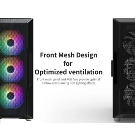 Кутия за компютър Zalman Case ATX - I3 NEO Black - RGB, Mesh