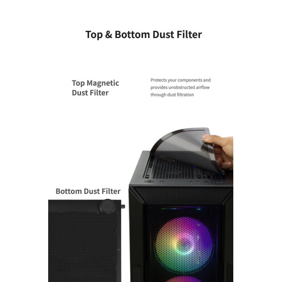 Кутия за компютър Zalman Case ATX - I3 NEO Black - RGB, Mesh