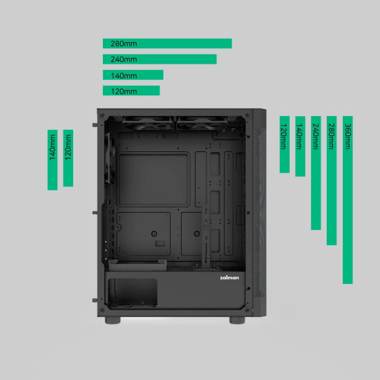 Кутия за компютър Zalman Case ATX - I4 Black - Full Mesh, 6 fans included