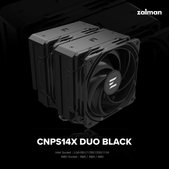 Охладител за процесор Zalman CPU Cooler CNPS14X DUO Black - Dual-Tower - LGA1851/AM5
