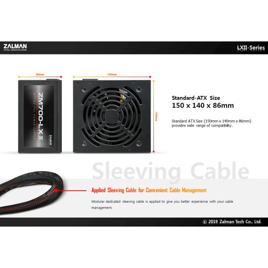 Захранване Zalman PSU 700W APFC ZM700-LXII