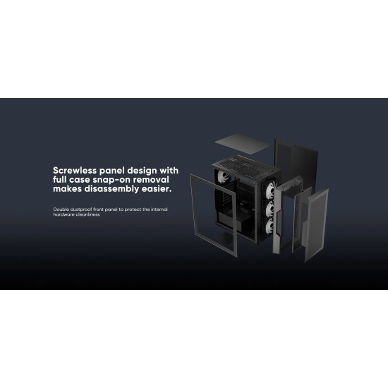 Кутия за компютър 1stPlayer Case ATX - TRILOBITE T7-P - 4 fans included