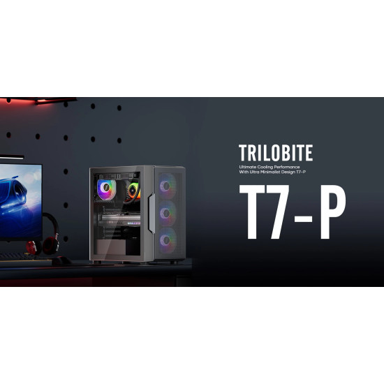 Кутия за компютър 1stPlayer Case ATX - TRILOBITE T7-P - 4 fans included