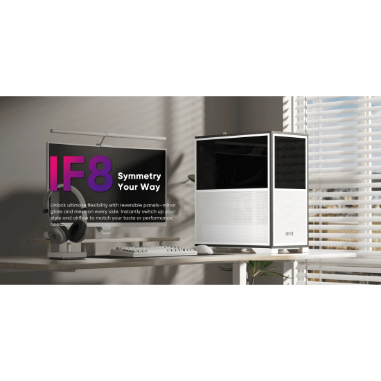Кутия за компютър 1stPlayer Case EATX - IF8 Black - 4 x 140 mm A-RGB fans included, USB-C