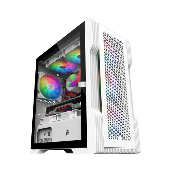 Кутия за компютър 1stPlayer Case mATX - TRILOBITE T3 Mesh White