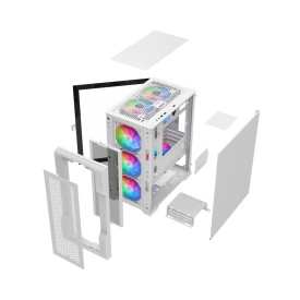 Кутия за компютър 1stPlayer Case mATX - TRILOBITE T3 Mesh White