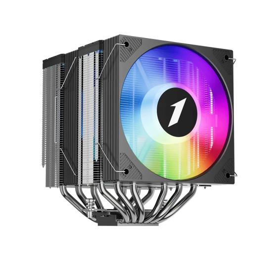 Охладител за процесор 1stPlayer CPU Cooler CRYO CY12LD Black - LGA1851/AM5, Dual-Tower, ARGB