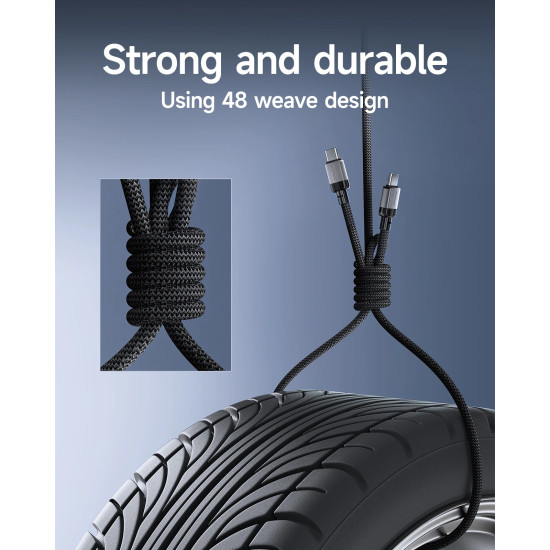 USB кабел Acefast USB-C to USB-C Cable 60W Nylon Braided 1.20m - C9-03 - Black