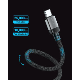USB кабел Acefast USB-C to USB-C Cable 60W Nylon Braided 1.20m - C9-03 - Black