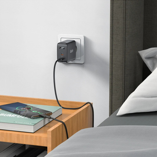 Зарядно Acefast Charger Wall GaN PD50W - A29 - USB-C x 2, Black