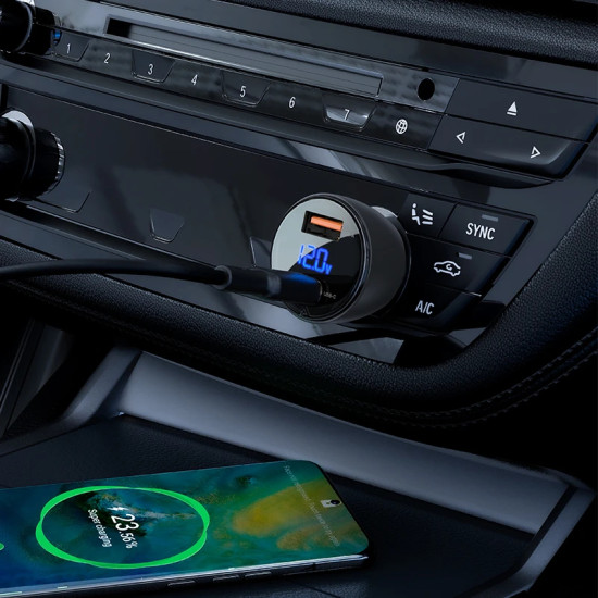 Зарядно за кола Acefast Fast Charger Car PD3.0 63W - B6 - USB-A x 1, USB-C x 1, Black