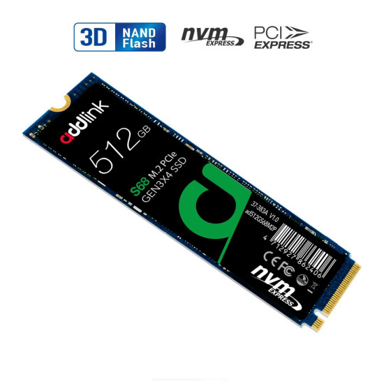 Вътрешен SSD диск Addlink S68 512GB - M.2 2280 PCI Express 3D Nand 1700/1500 MB/s