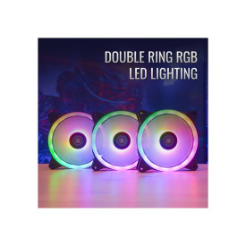 Комплект вентилатори AeroCool Fan Pack 3-in-1 3x120mm - DUO 12 Pro - Addressable RGB with Hub, Remote - ACF3-DU10227.11