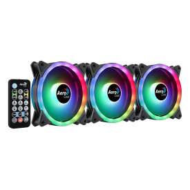 Комплект вентилатори AeroCool Fan Pack 3-in-1 3x120mm - DUO 12 Pro - Addressable RGB with Hub, Remote - ACF3-DU10227.11