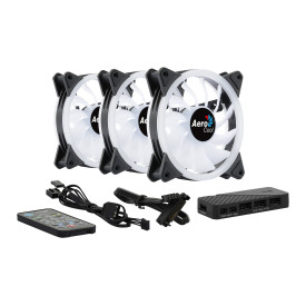 Комплект вентилатори AeroCool Fan Pack 3-in-1 3x120mm - DUO 12 Pro - Addressable RGB with Hub, Remote - ACF3-DU10227.11