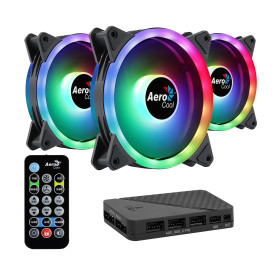 Комплект вентилатори AeroCool Fan Pack 3-in-1 3x120mm - DUO 12 Pro - Addressable RGB with Hub, Remote - ACF3-DU10227.11