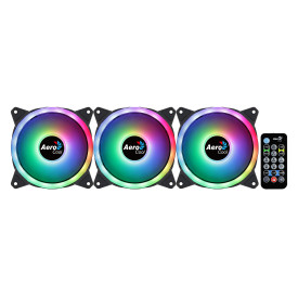 Комплект вентилатори AeroCool Fan Pack 3-in-1 3x120mm - DUO 12 Pro - Addressable RGB with Hub, Remote - ACF3-DU10227.11