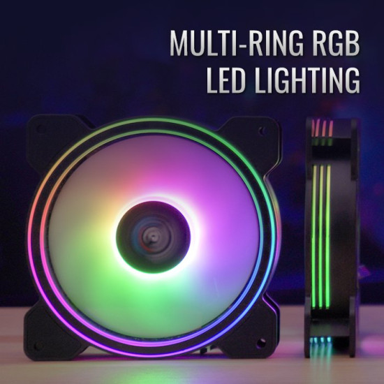 Комплект вентилатори AeroCool Fan Pack 3-in-1 3x120mm - Saturn 12F ARGB Pro - Addressable RGB with Hub, Remote - ACF3-ST10247.01